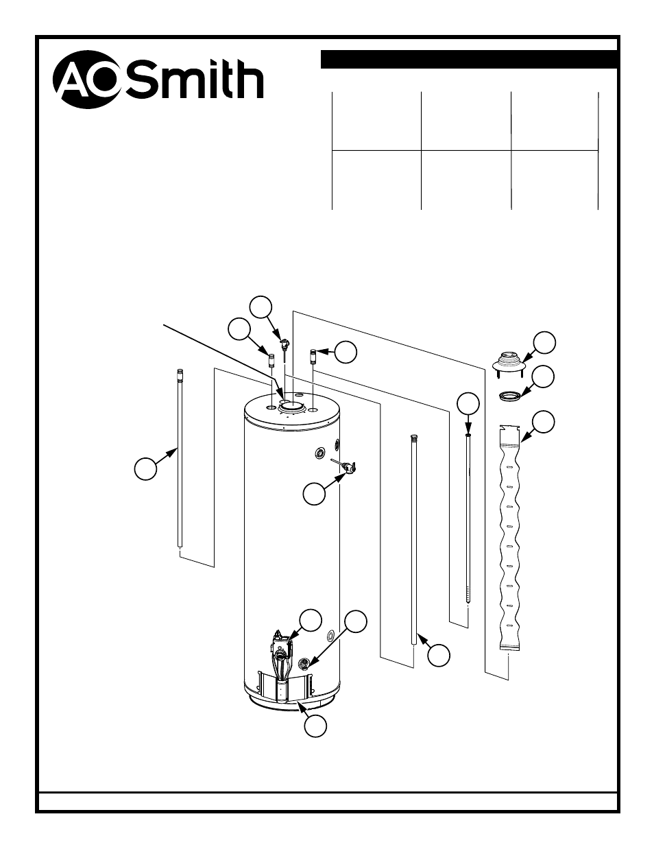 A.O. Smith XCVL-40 200/201 User Manual | 2 pages