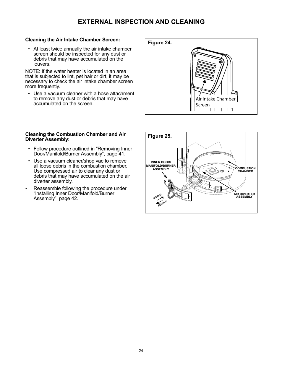 External inspection and cleaning | A.O. Smith 12 40GPC T 100 User Manual | Page 24 / 56