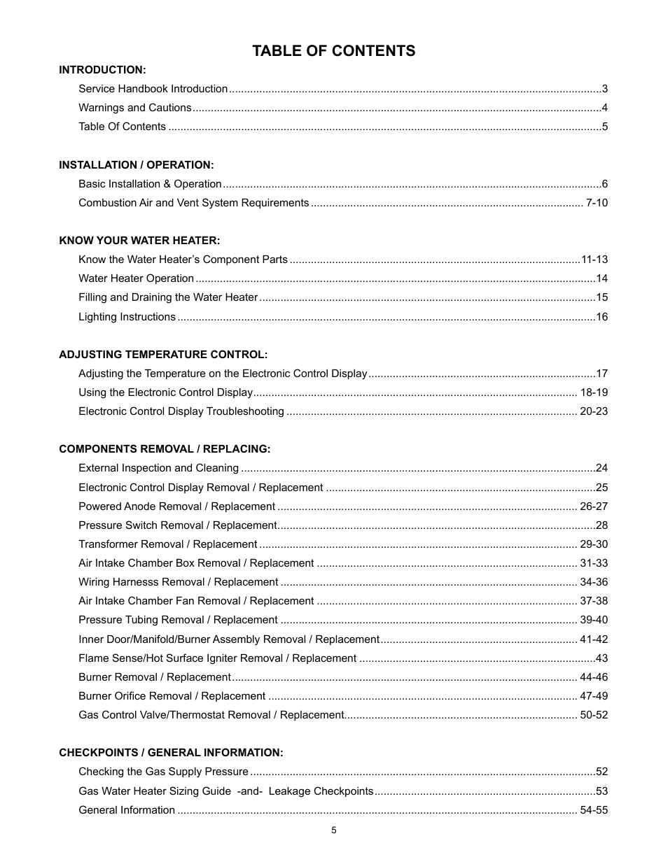 A.O. Smith 12 40GPC T 100 User Manual | Page 5 / 56