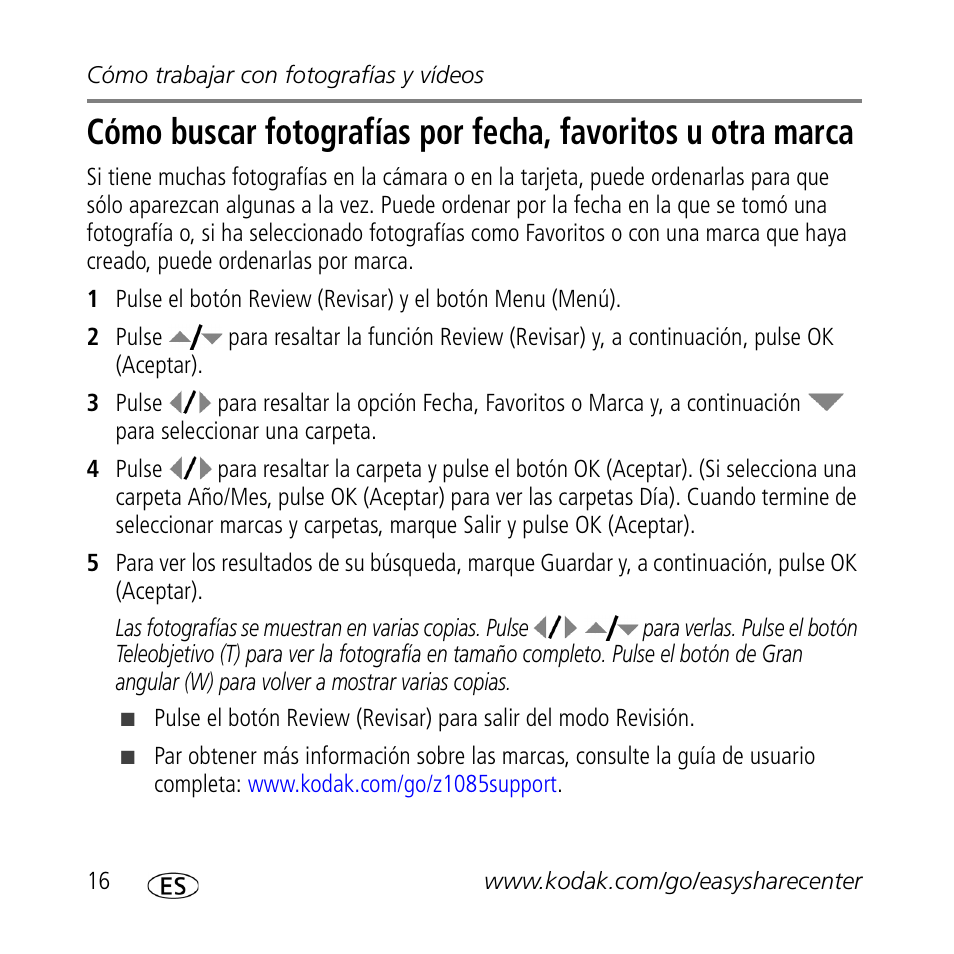 Kodak Z1085 IS User Manual | Page 16 / 30
