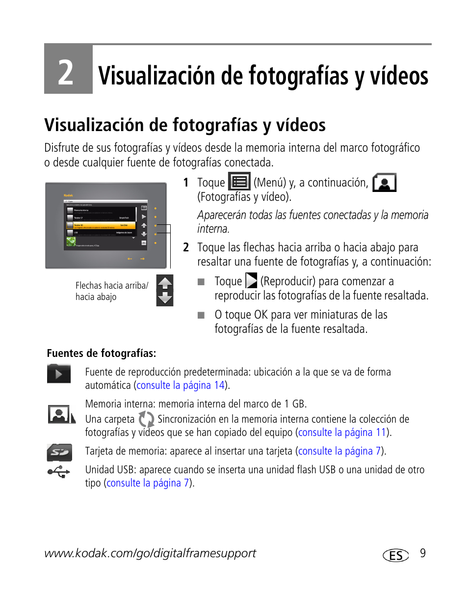 Visualización de fotografías y vídeos | Kodak S730 User Manual | Page 11 / 34