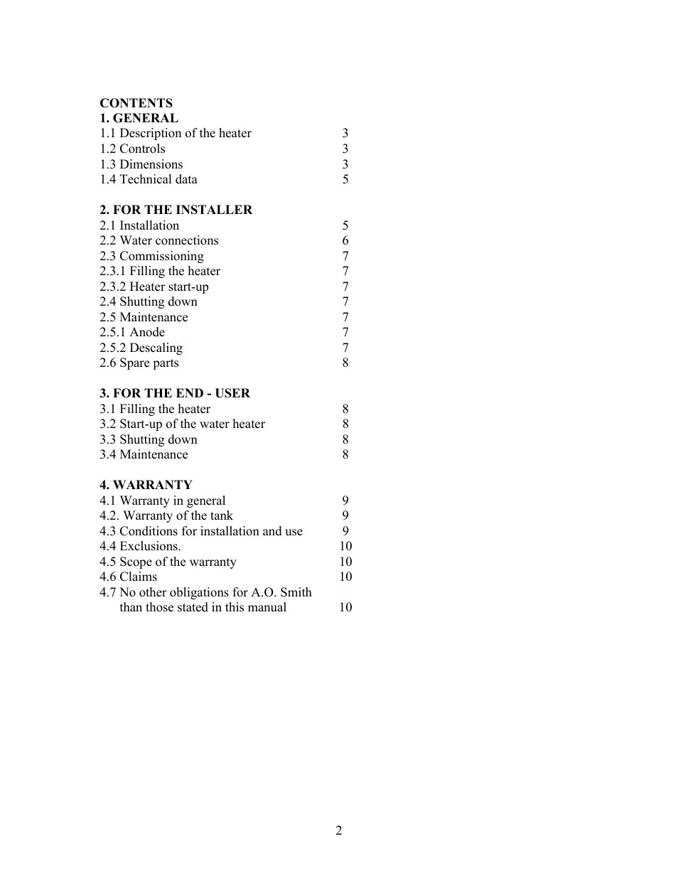 A.O. Smith ST 3000 User Manual | Page 2 / 12