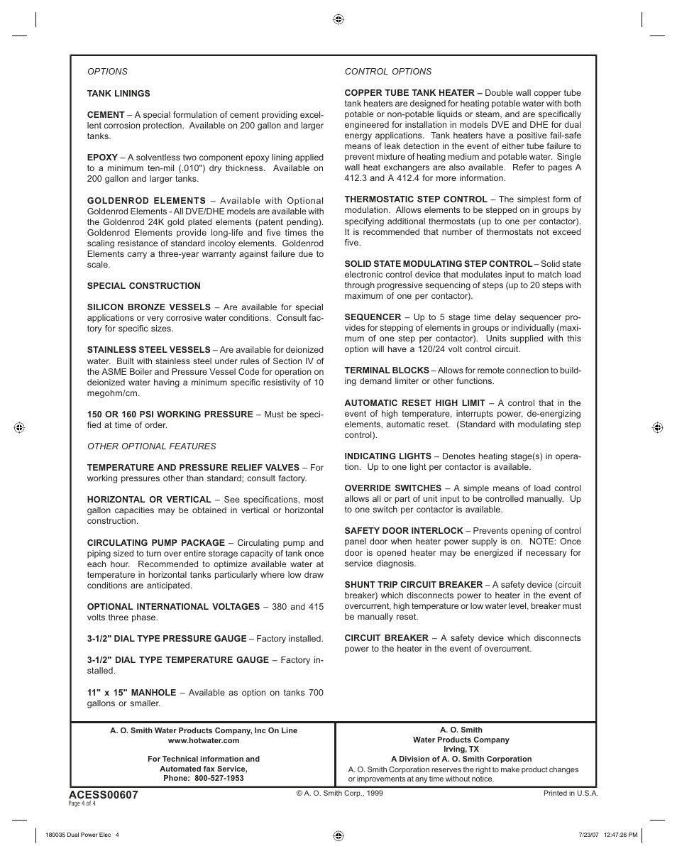 A.O. Smith 000 User Manual | Page 4 / 4