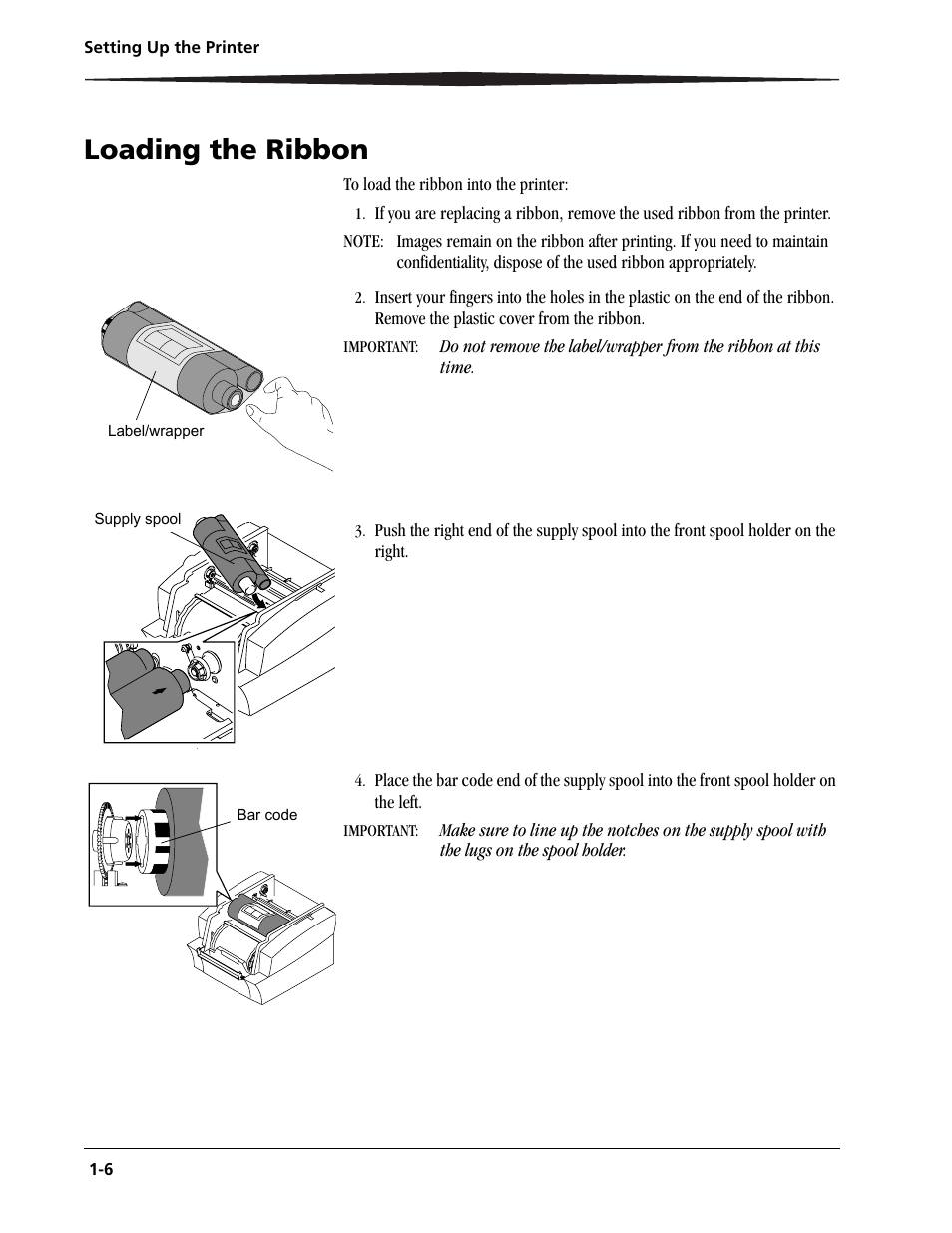Loading the ribbon, Loading the ribbon -6 | Kodak 9810 User Manual | Page 10 / 52