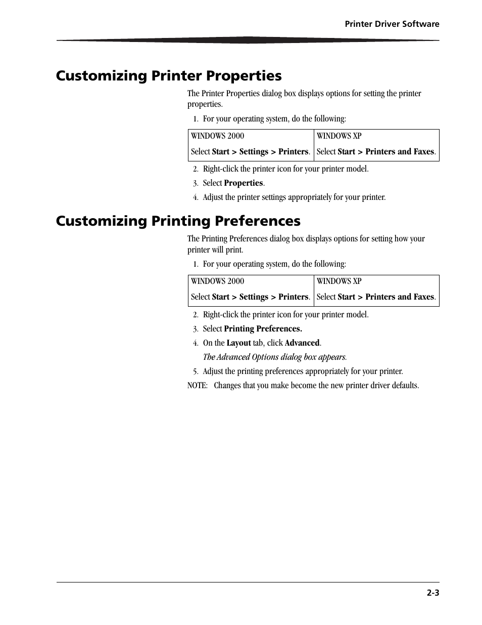 Customizing printer properties, Customizing printing preferences | Kodak 9810 User Manual | Page 17 / 52