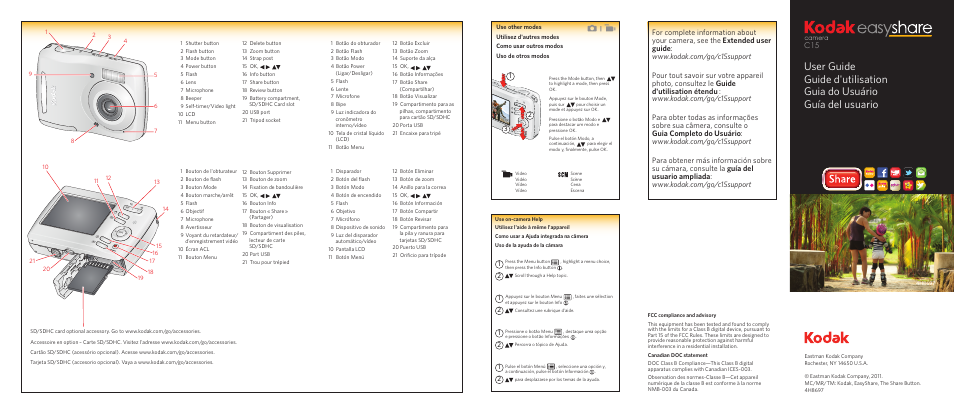 Kodak C15 User Manual | 2 pages