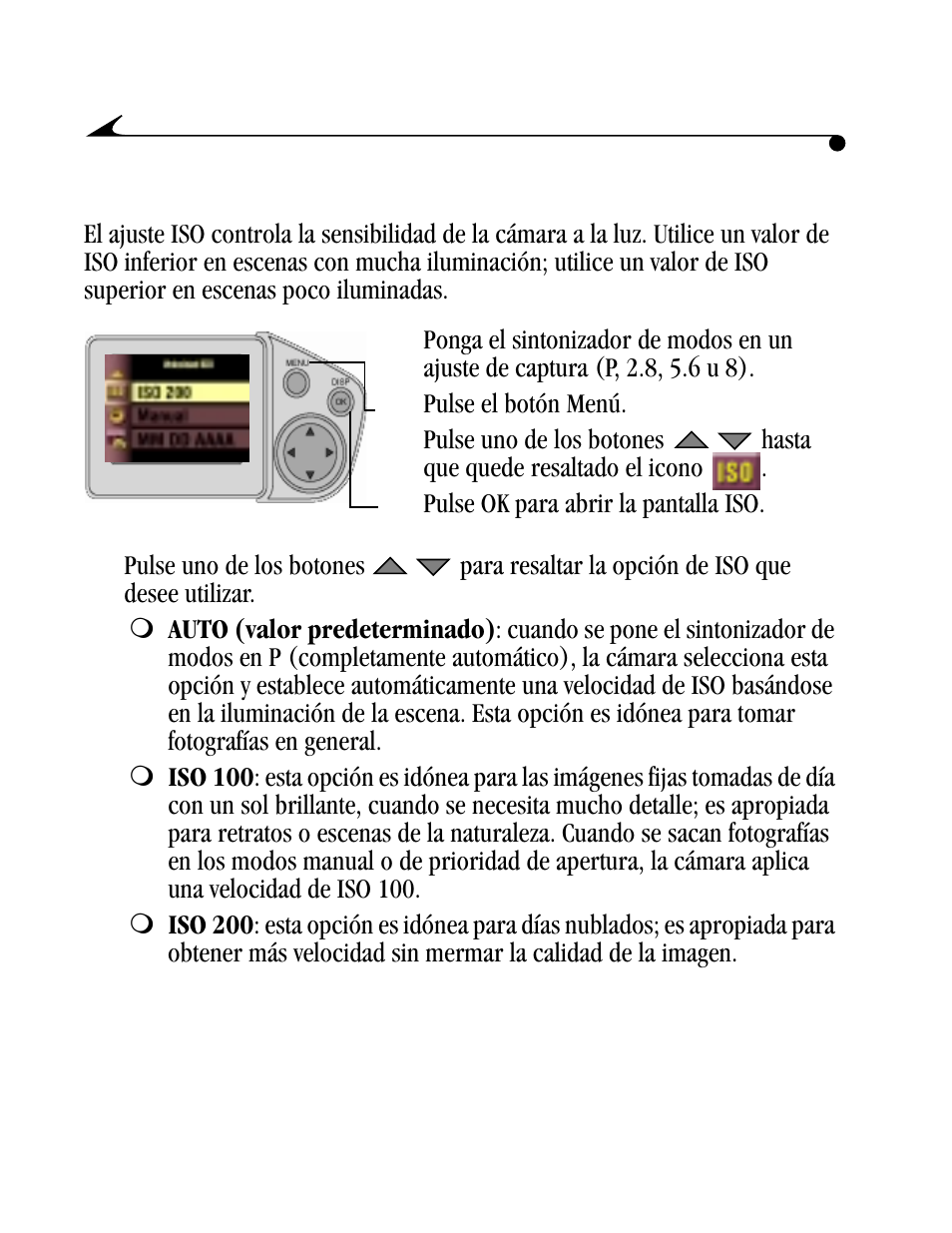 Ajuste de la sensibilidad iso | Kodak DC4800 User Manual | Page 57 / 136