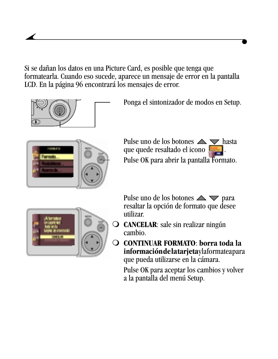 Formateo de una picture card | Kodak DC4800 User Manual | Page 79 / 136