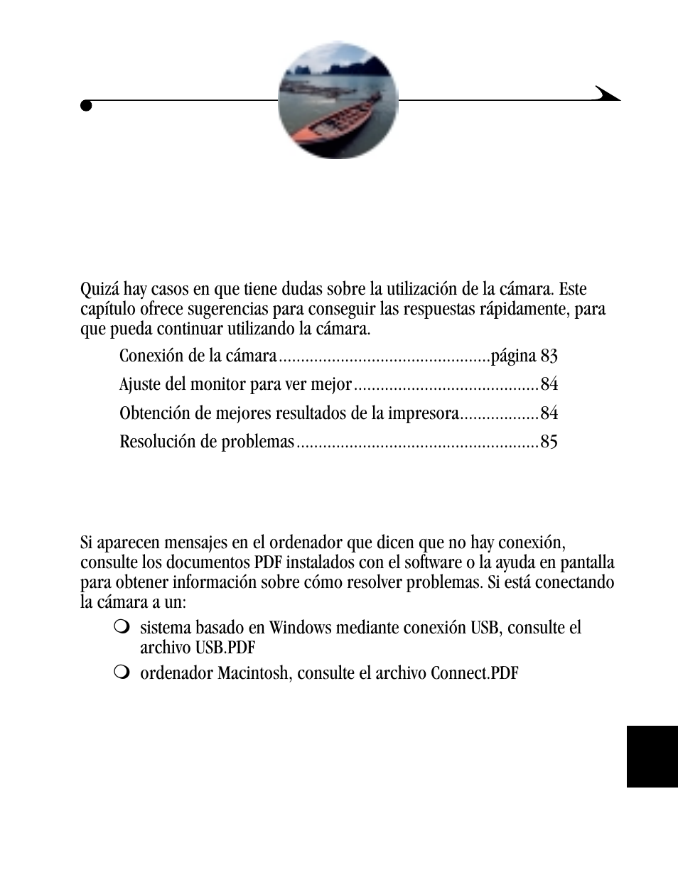 8 sugerencias y resolución de problemas, Conexión de la cámara, Sugerencias y resolución de problemas | Kodak DC4800 User Manual | Page 96 / 136