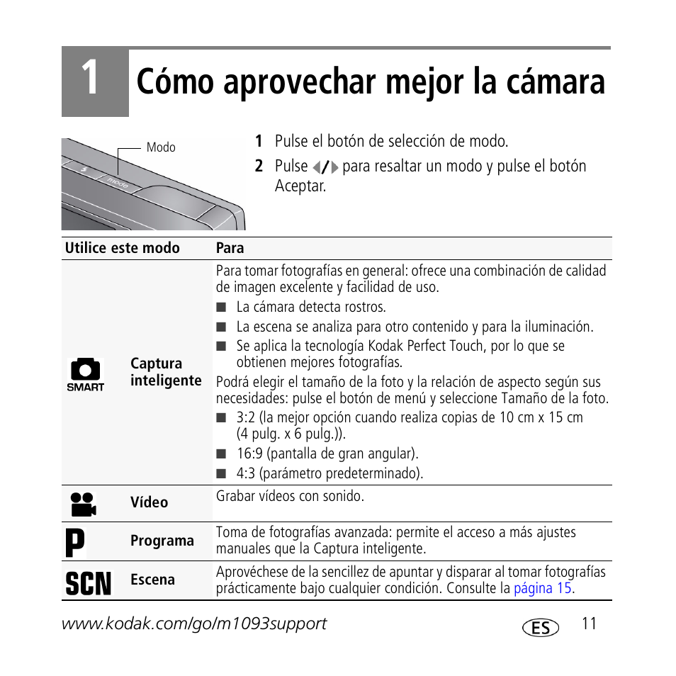 Cómo aprovechar mejor la cámara | Kodak M1093 IS User Manual | Page 11 / 29