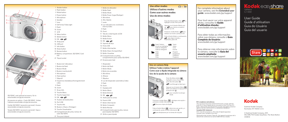 Kodak C1550 User Manual | 2 pages