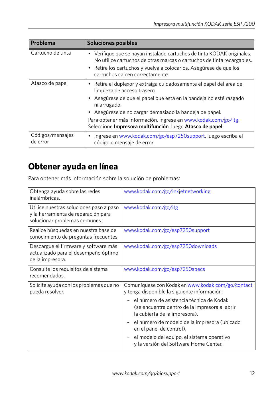 Obtener ayuda en línea | Kodak ESP 7250 User Manual | Page 15 / 20