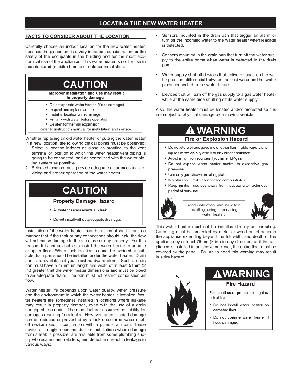 Locating the new water heater | A.O. Smith 186589-004 User Manual | Page 7 / 31