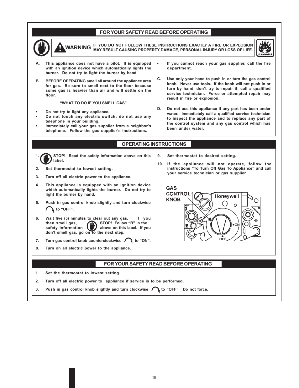 Warning | A.O. Smith BTR 151 THRU 201/A User Manual | Page 19 / 28
