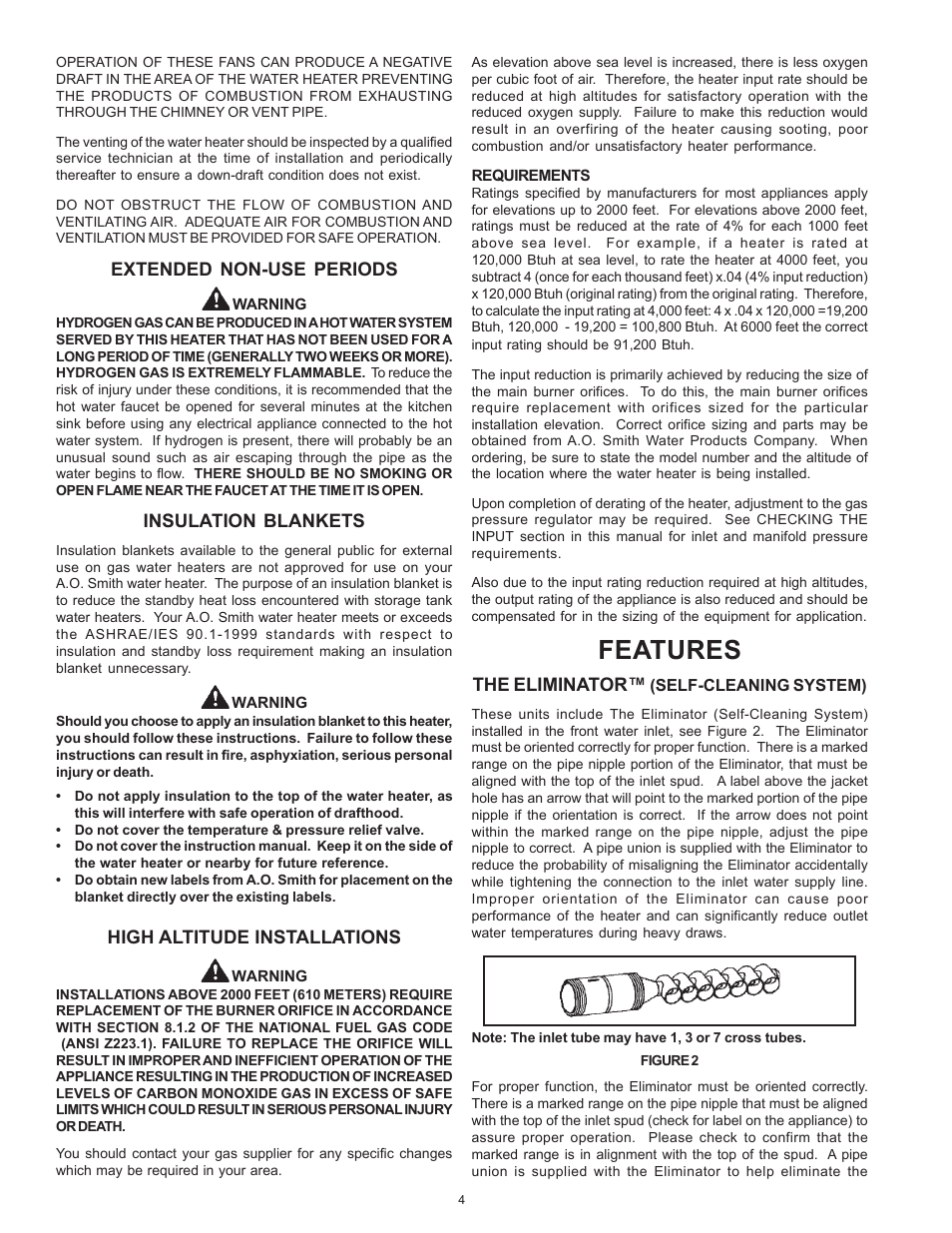 Features | A.O. Smith BTR 151 THRU 201/A User Manual | Page 4 / 28