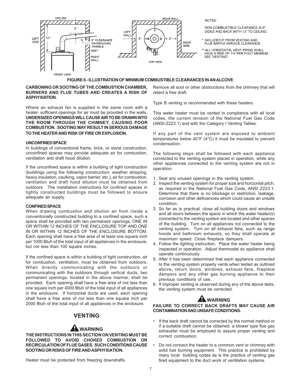 Venting | A.O. Smith BTR 151 THRU 201/A User Manual | Page 7 / 28