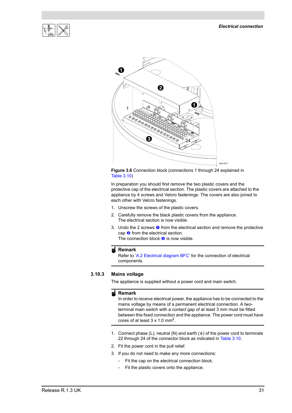 3 mains voltage, Mains voltage, Figure 3.6 | A.O. Smith BFC - 28 User Manual | Page 31 / 96