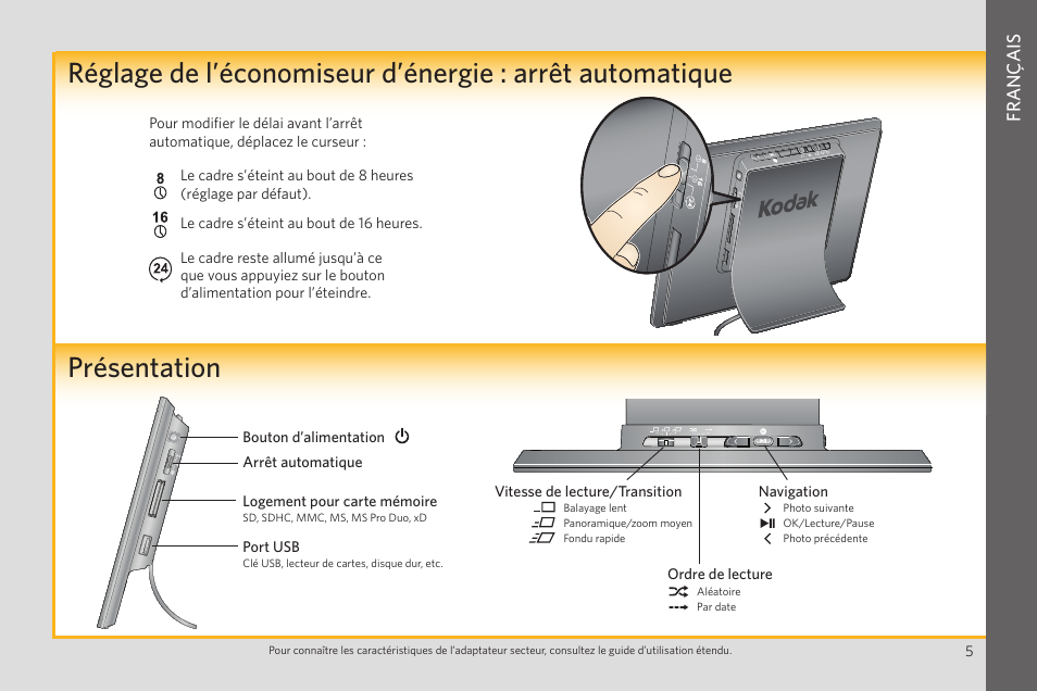 Français | Kodak P85 User Manual | Page 5 / 24