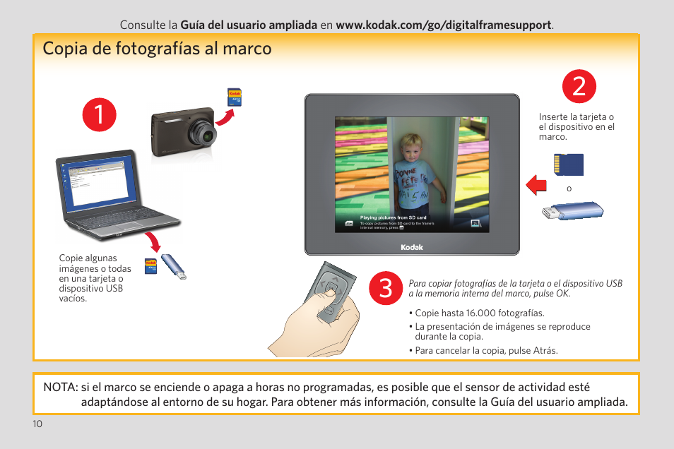 Copia de fotografías al marco | Kodak P850 User Manual | Page 10 / 24