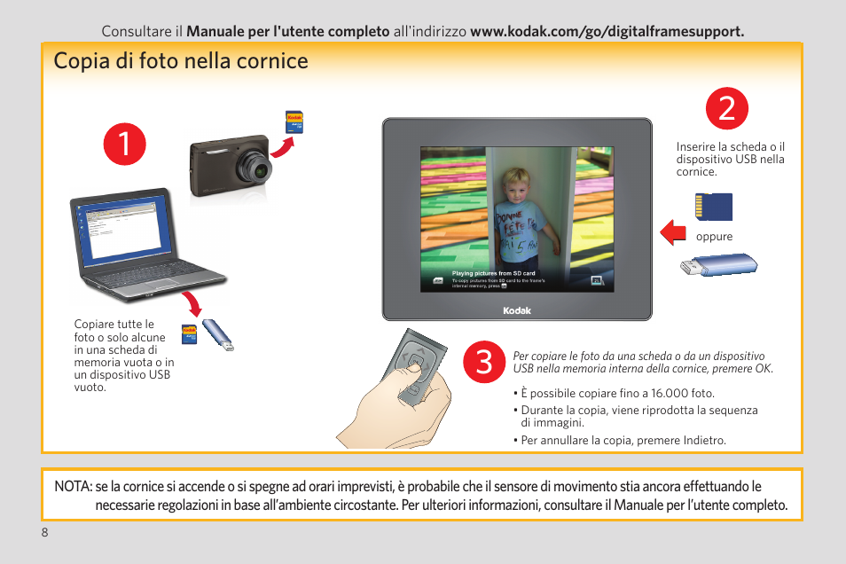 Copia di foto nella cornice | Kodak P850 User Manual | Page 8 / 24