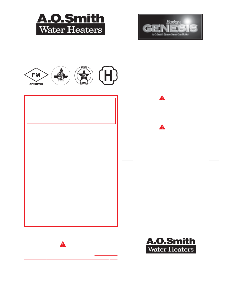 A.O. Smith 500 User Manual | 24 pages