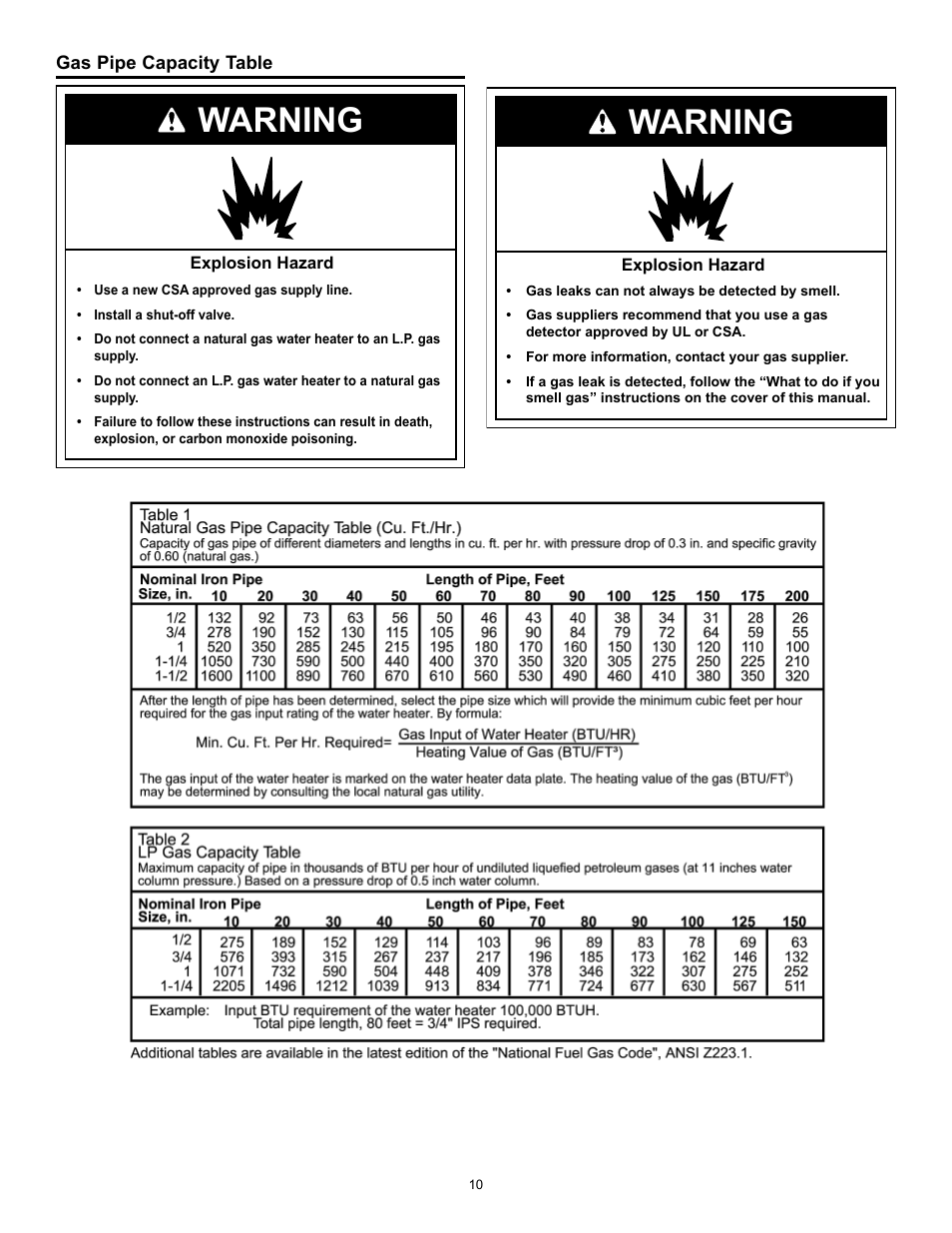 Warning | A.O. Smith 315456-002 User Manual | Page 10 / 40
