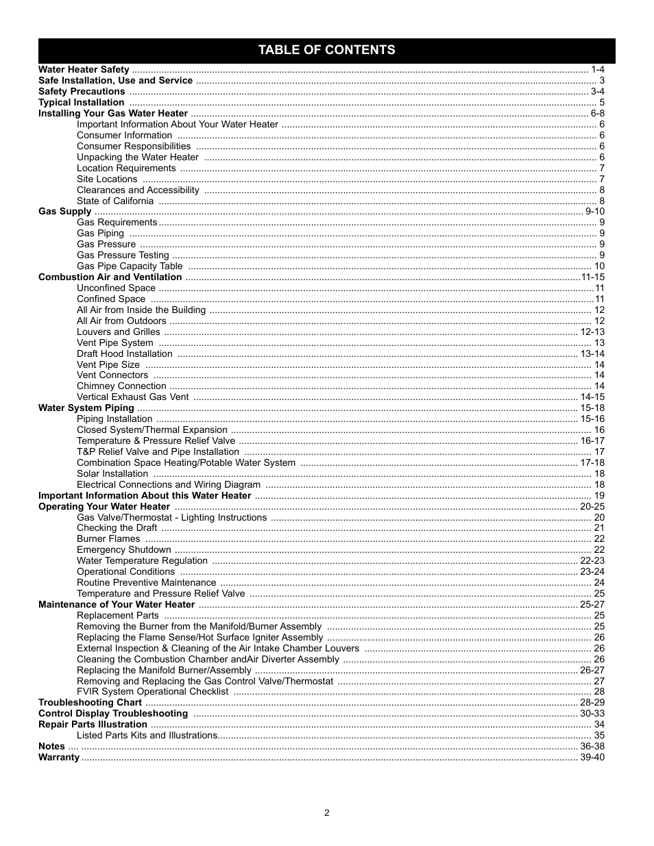 A.O. Smith 315456-002 User Manual | Page 2 / 40