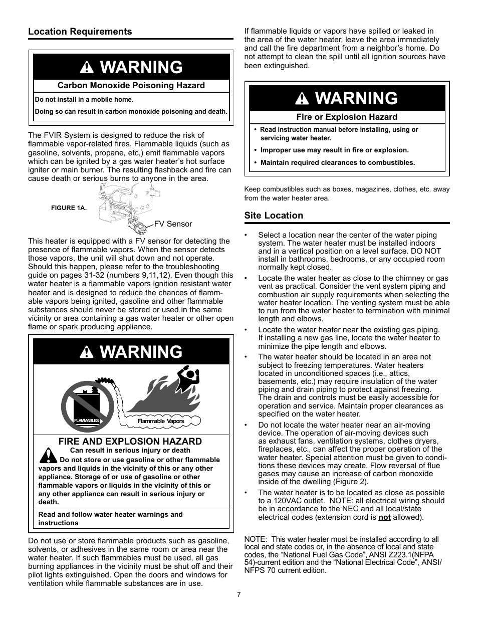 Warning | A.O. Smith 315456-002 User Manual | Page 7 / 40