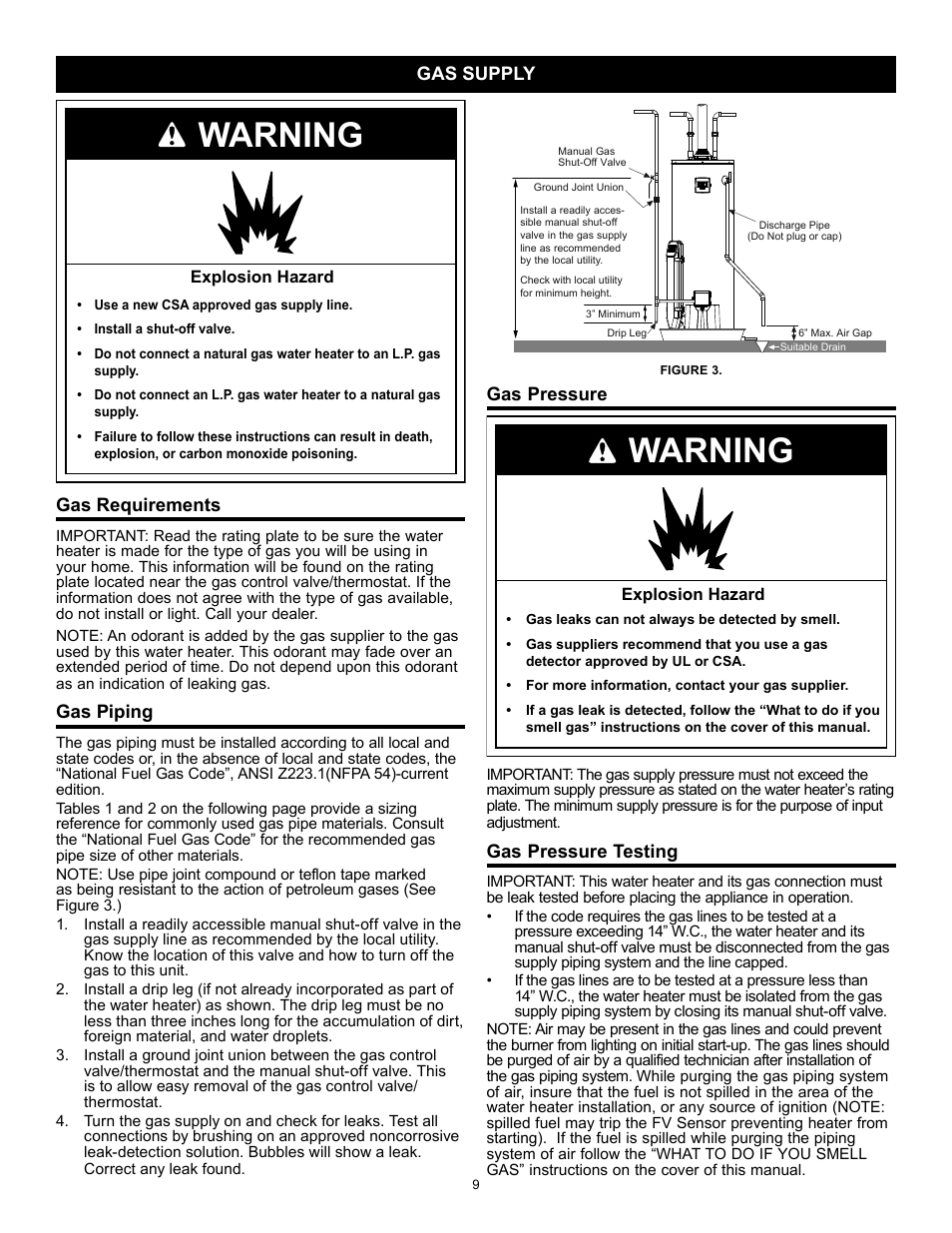 Warning | A.O. Smith 315456-002 User Manual | Page 9 / 40