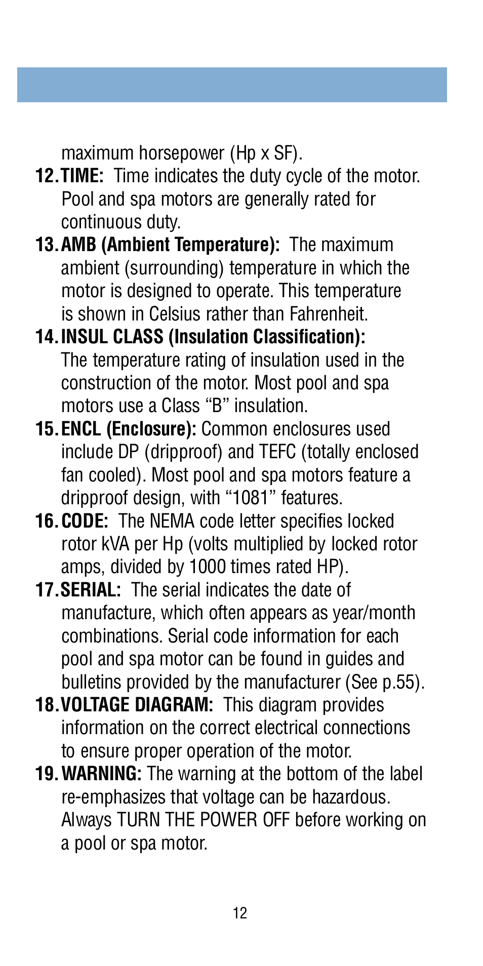 A.O. Smith Century Pool & Spa Motor User Manual | Page 13 / 59