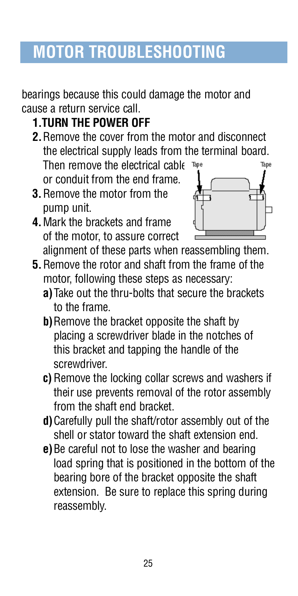 Motor troubleshooting | A.O. Smith Century Pool & Spa Motor User Manual | Page 26 / 59