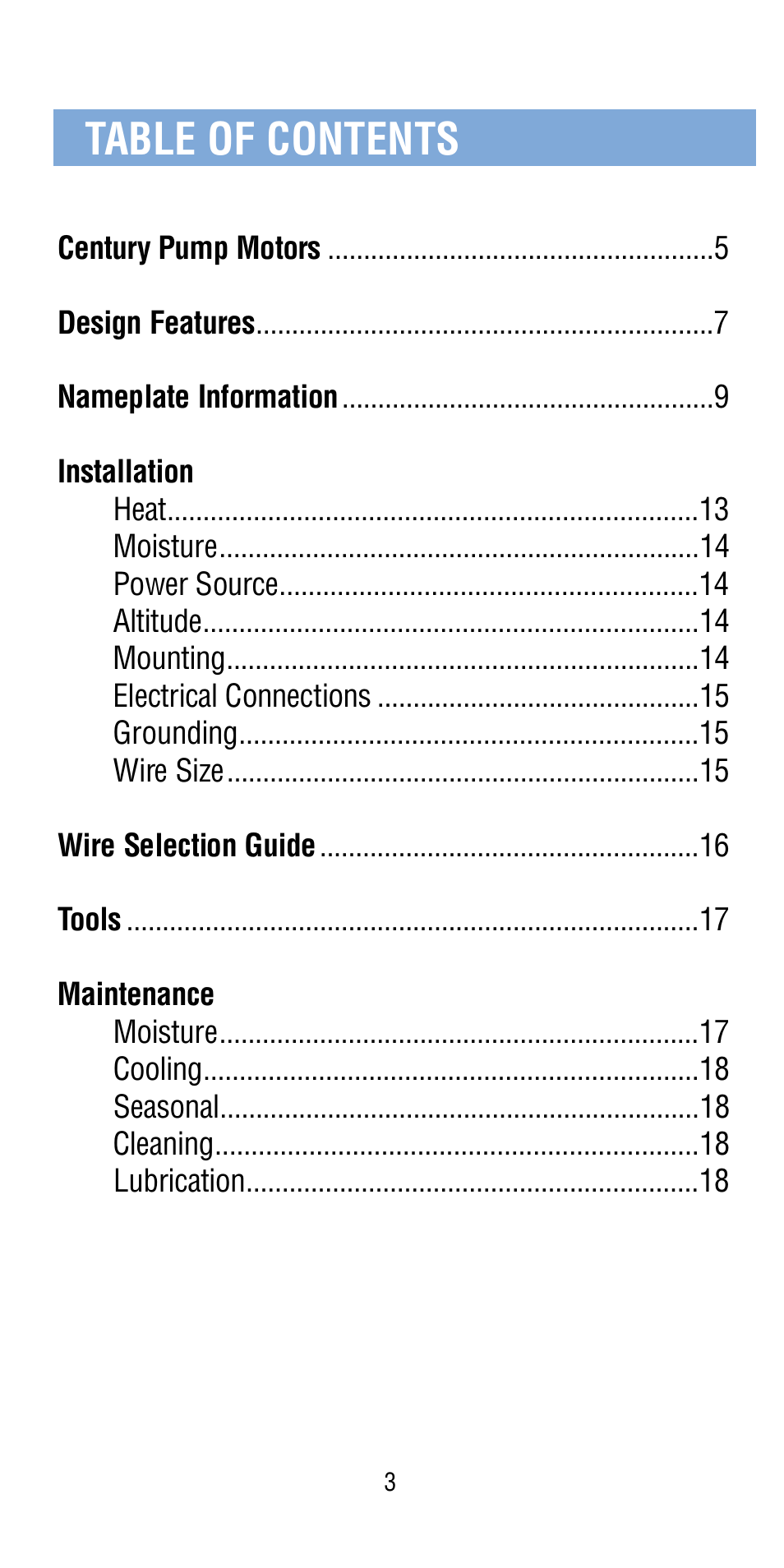 A.O. Smith Century Pool & Spa Motor User Manual | Page 4 / 59