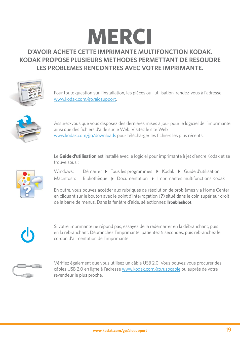 Merci | Kodak ESP 3 User Manual | Page 19 / 24