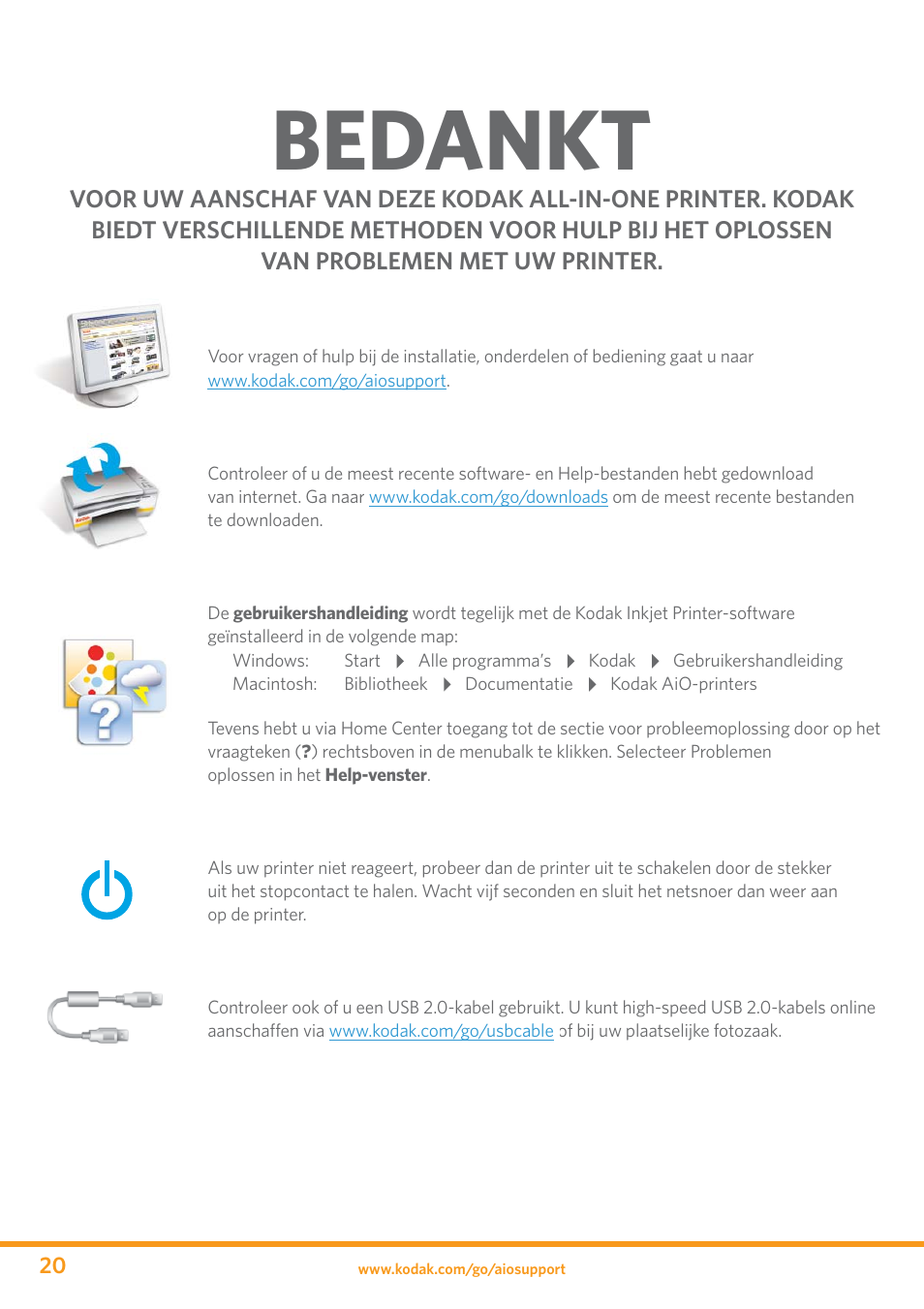 Bedankt | Kodak ESP 3 User Manual | Page 20 / 24