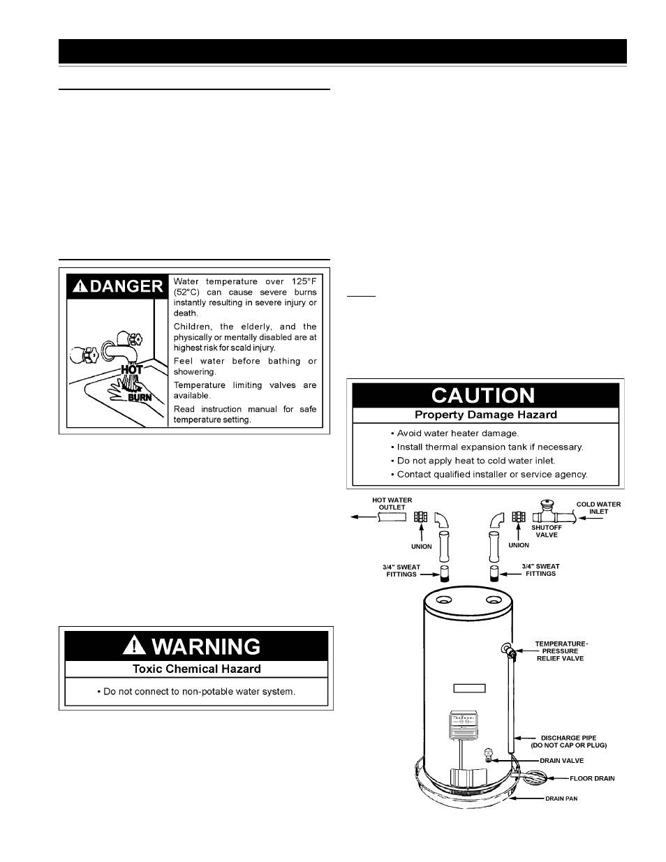 Installing the new water heater | A.O. Smith W/HOT User Manual | Page 13 / 36