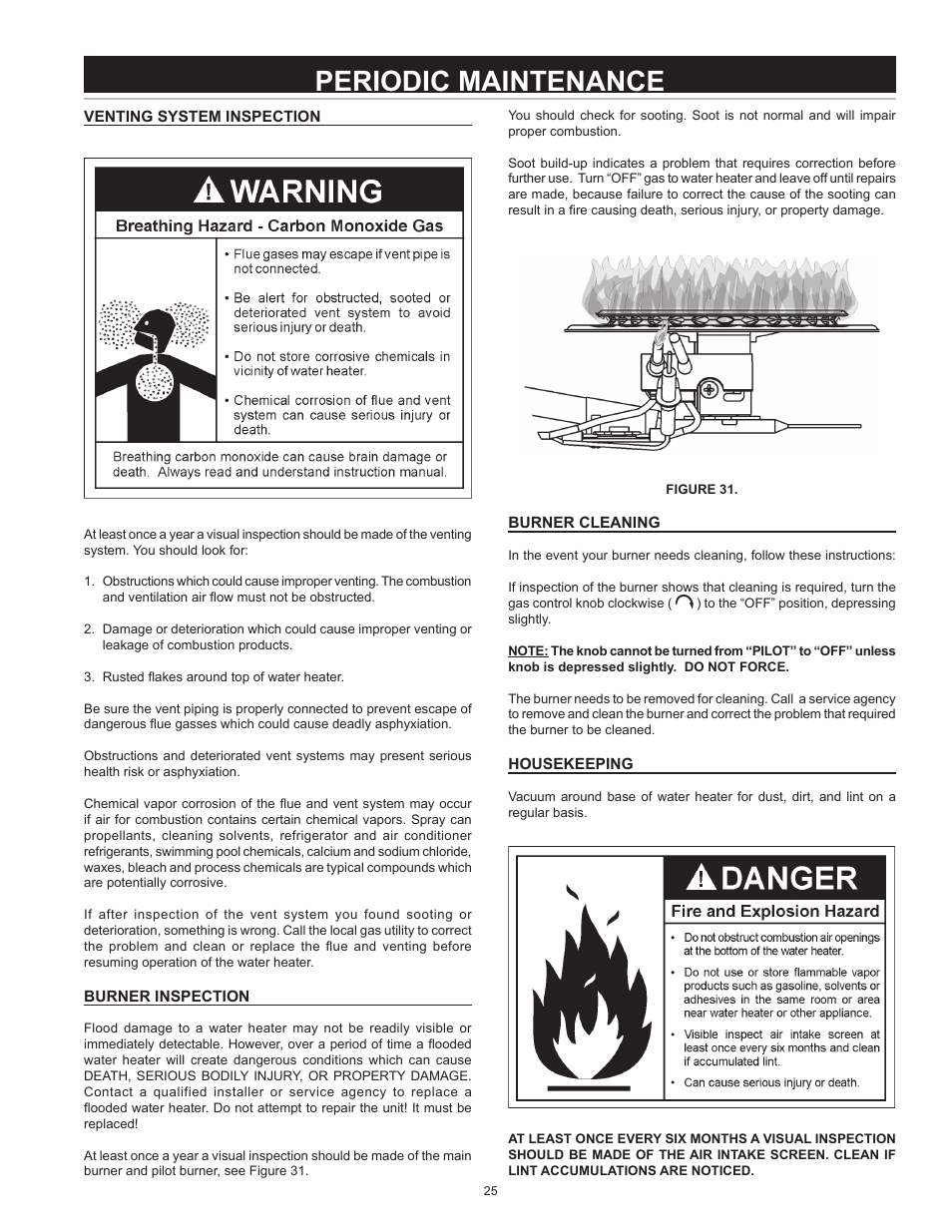 Periodic maintenance | A.O. Smith 185874-001 User Manual | Page 25 / 32