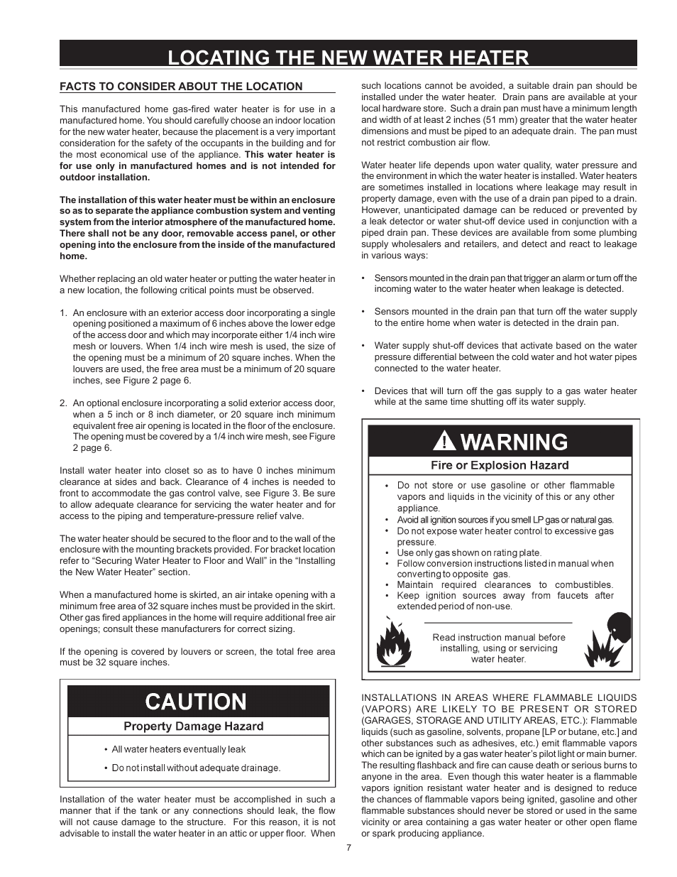 Locating the new water heater | A.O. Smith 185874-001 User Manual | Page 7 / 32