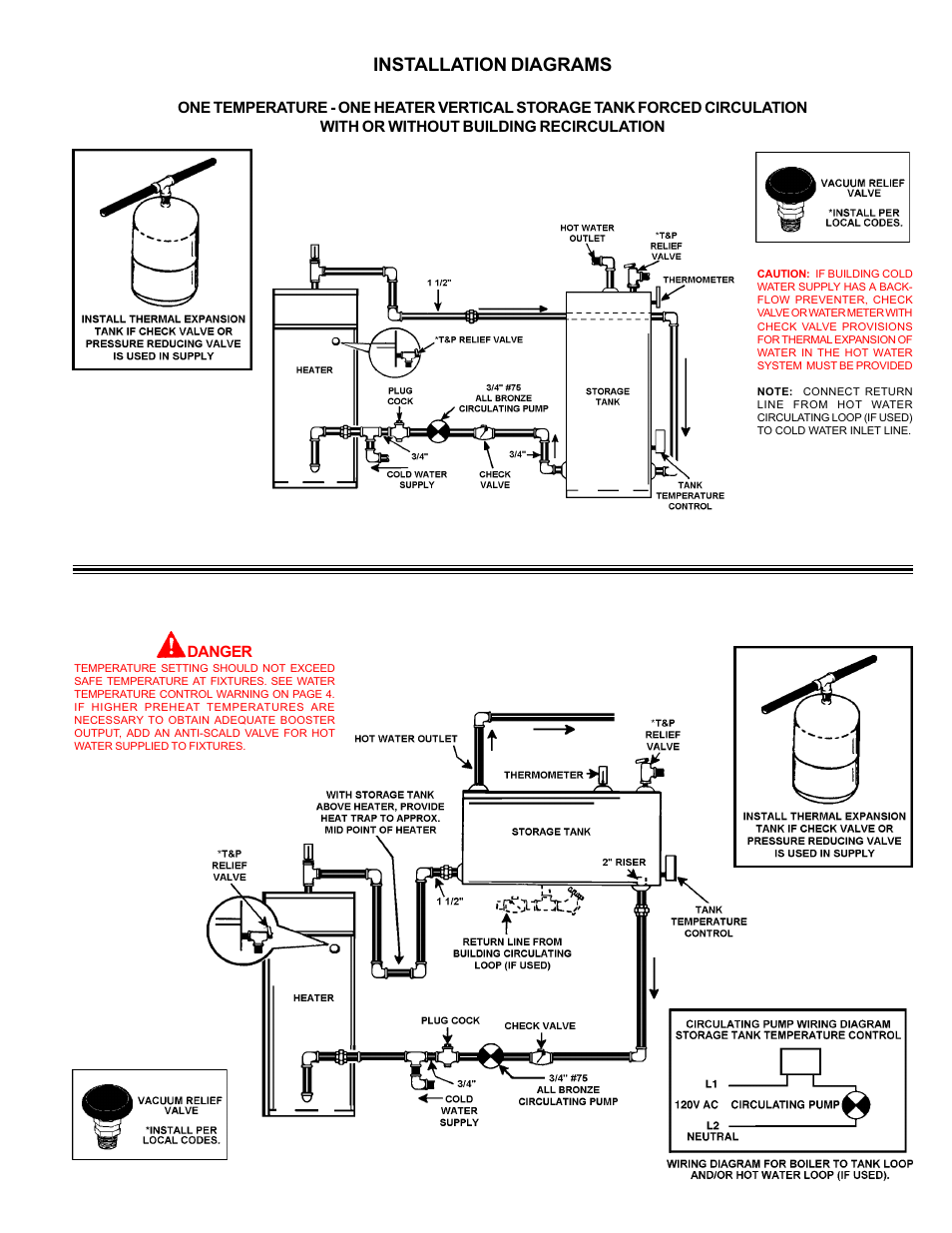 Installation diagrams | A.O. Smith BTH 120 - 250 User Manual | Page 23 / 32