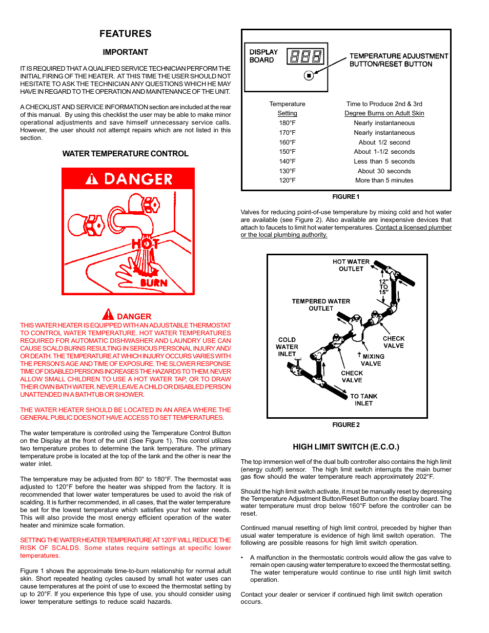 Features | A.O. Smith BTH 120 - 250 User Manual | Page 4 / 32