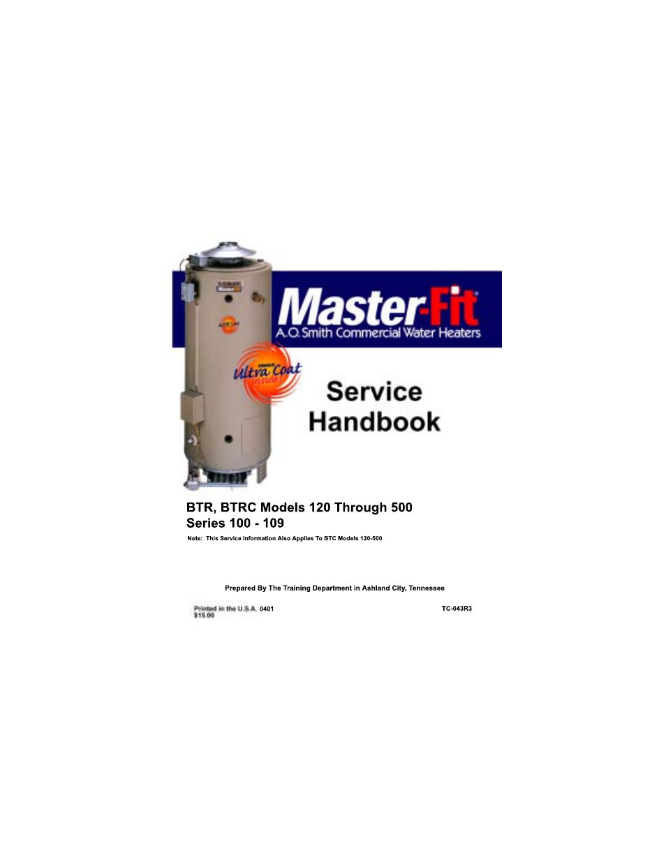 A.O. Smith 120 trough 500 User Manual | 55 pages