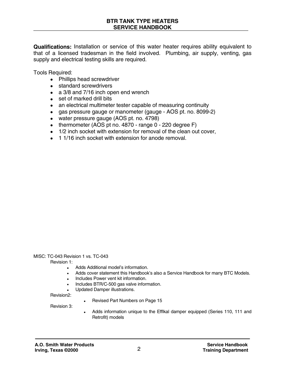 A.O. Smith 120 trough 500 User Manual | Page 3 / 55