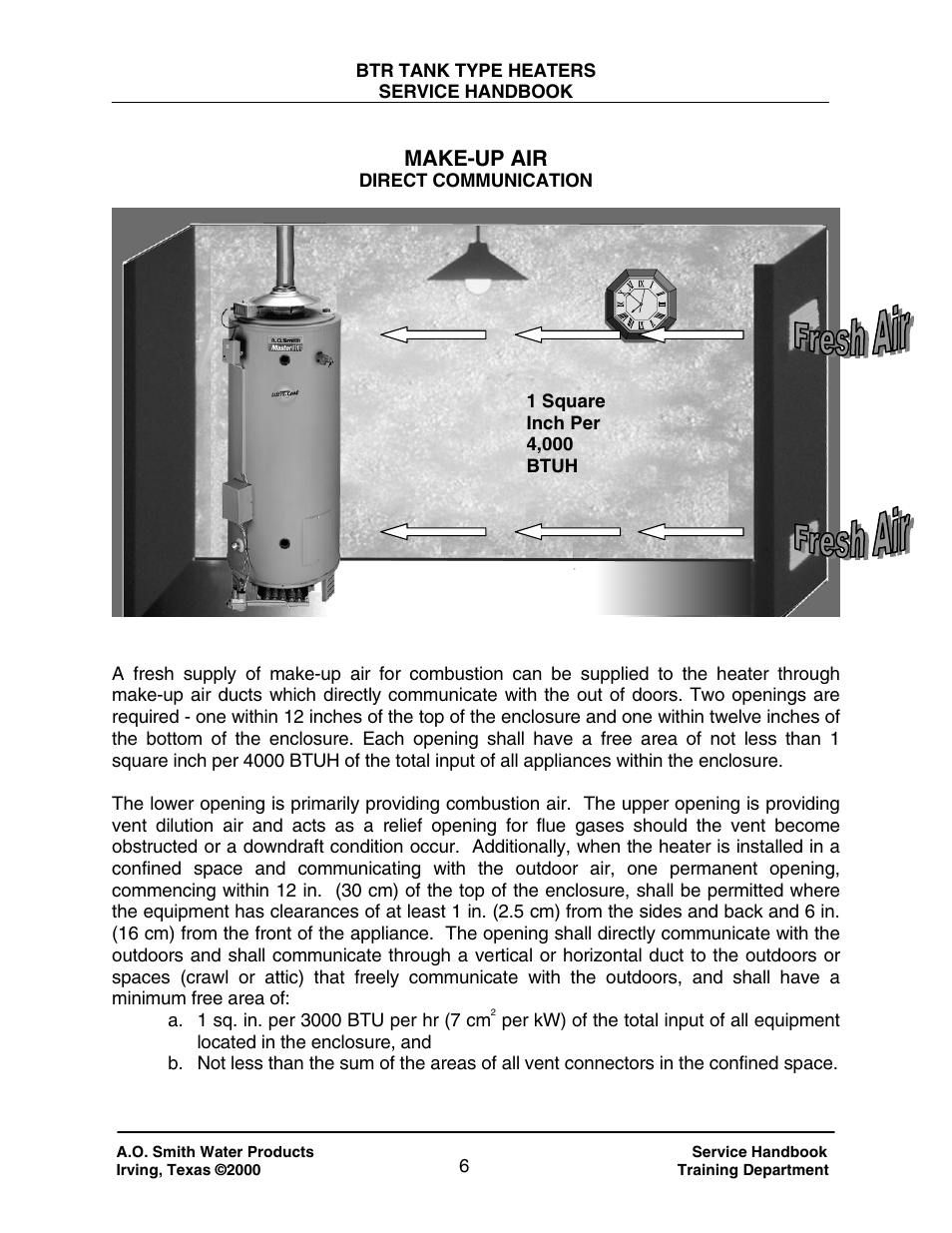Make-up air | A.O. Smith 120 trough 500 User Manual | Page 7 / 55