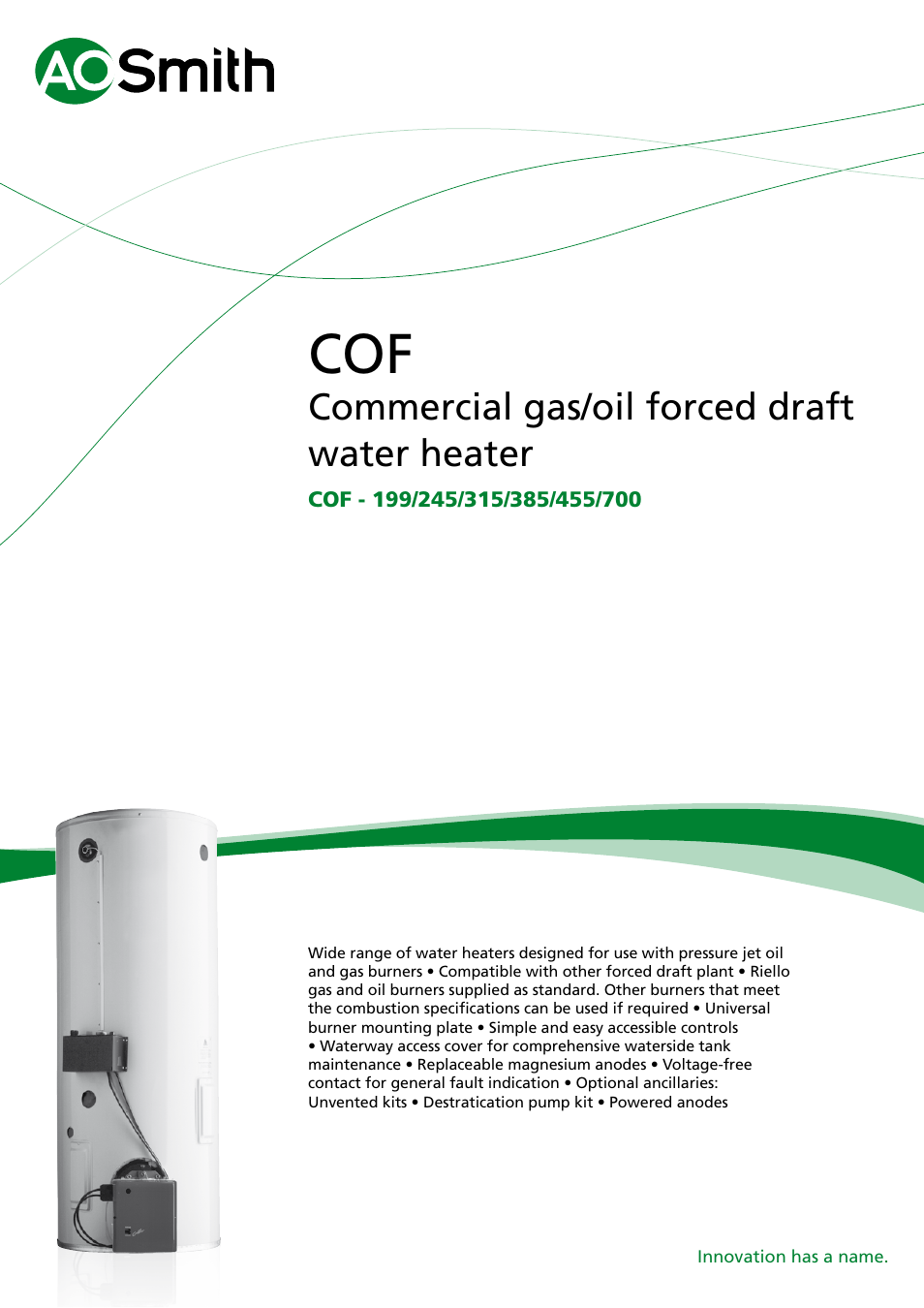 A.O. Smith COF-245 User Manual | 6 pages