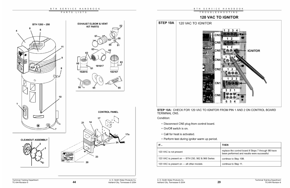 120 vac to ignitor | A.O. Smith 960 through 967 User Manual | Page 30 / 74