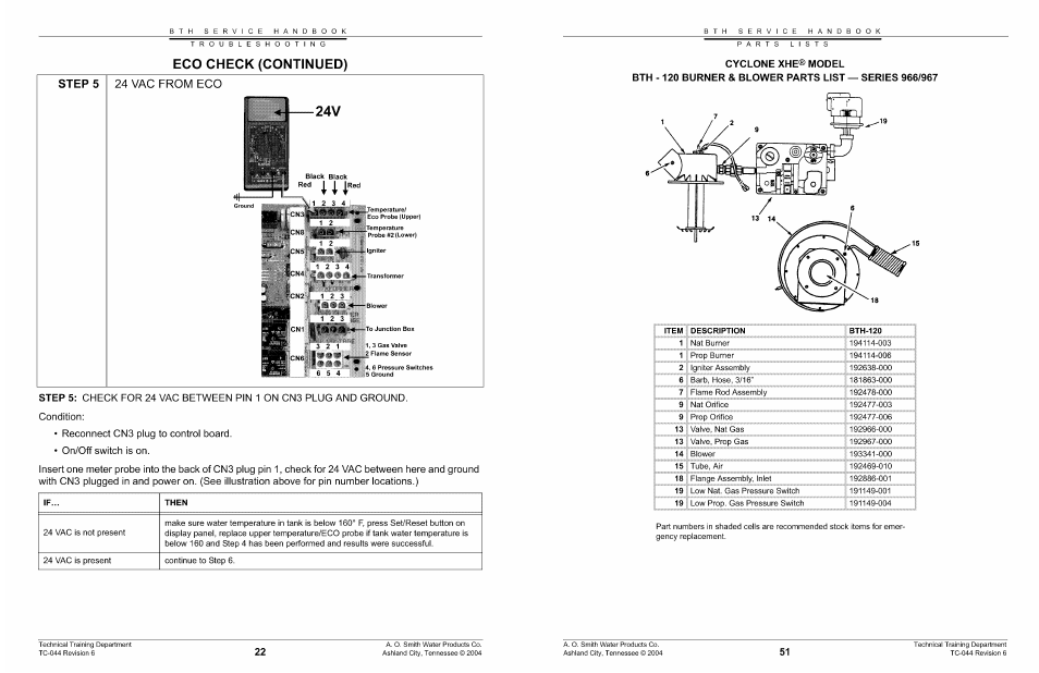 Cyclone xhe® model | A.O. Smith 960 through 967 User Manual | Page 52 / 74