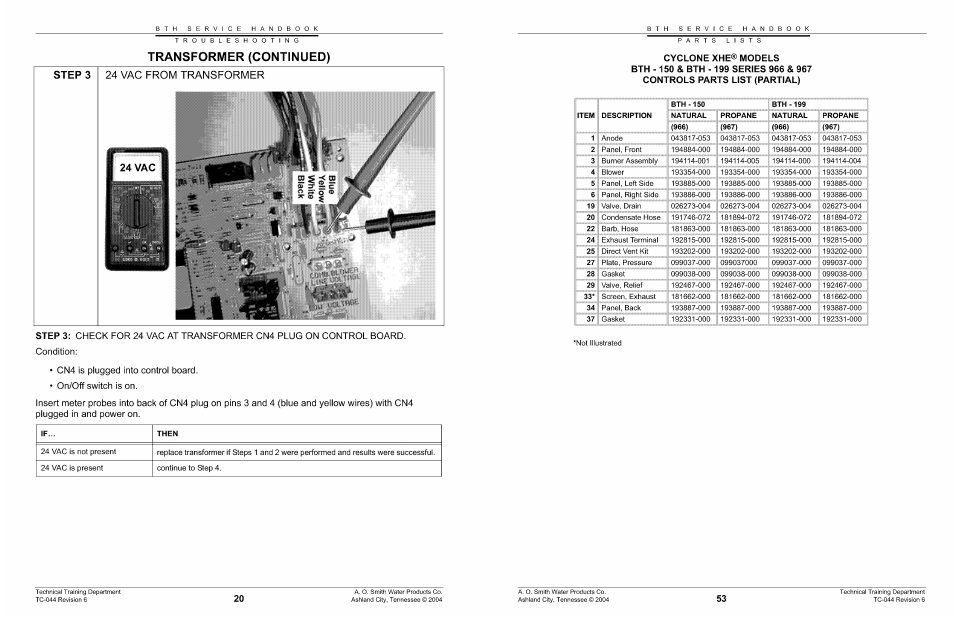 A.O. Smith 960 through 967 User Manual | Page 54 / 74
