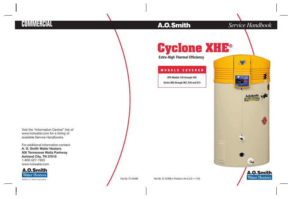 A.(xsmith, Water heaters | A.O. Smith 960 through 967 User Manual | Page 74 / 74