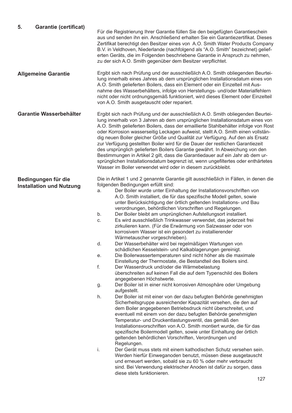 A.O. Smith AHD 290 User Manual | Page 127 / 129