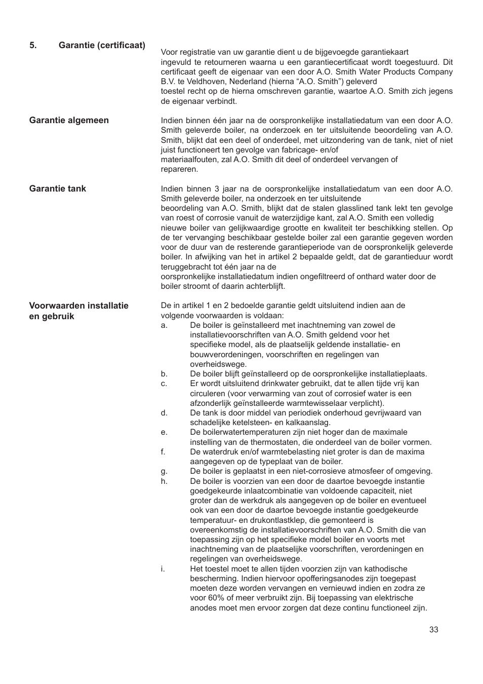 A.O. Smith AHD 290 User Manual | Page 33 / 129