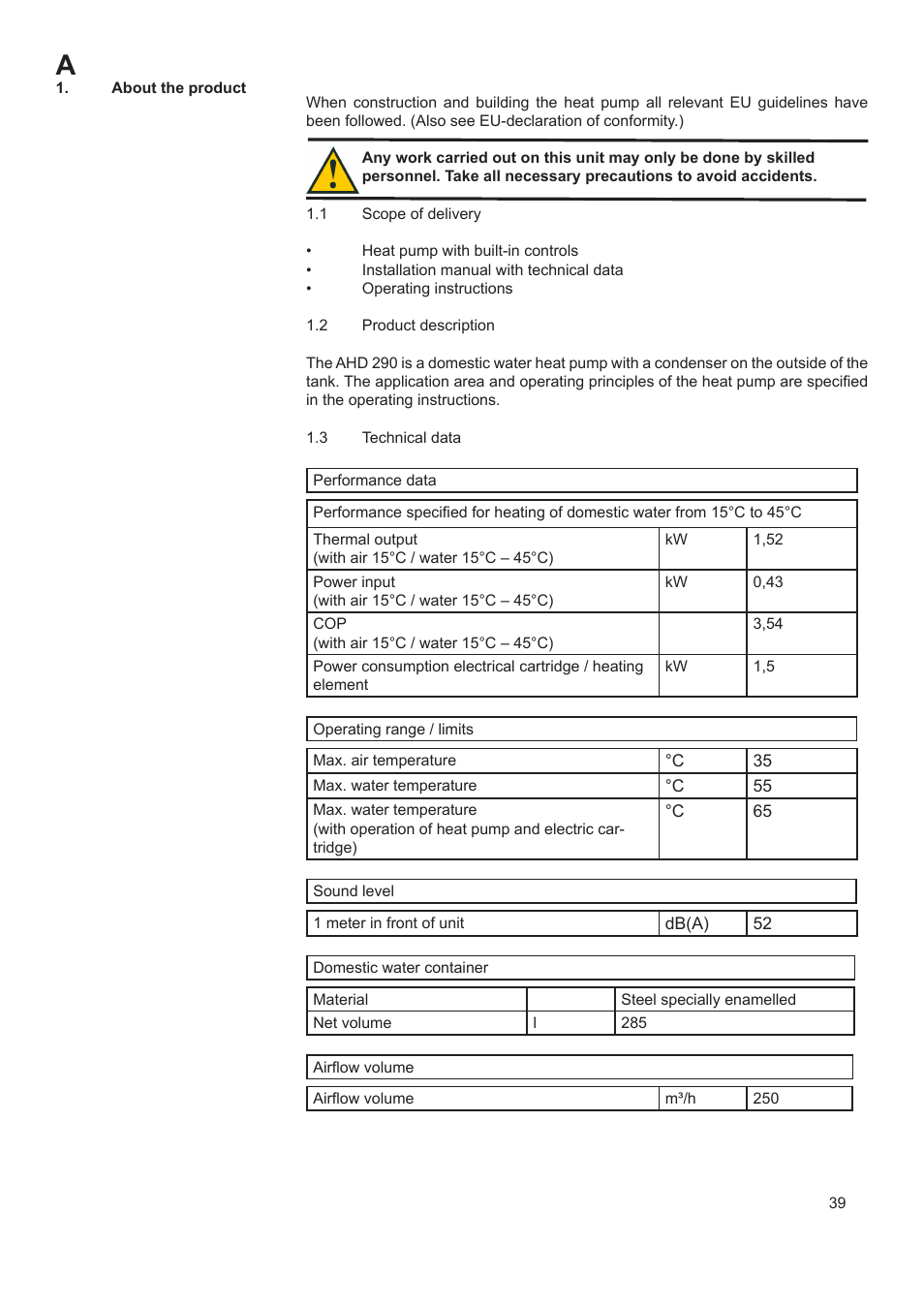 A.O. Smith AHD 290 User Manual | Page 39 / 129